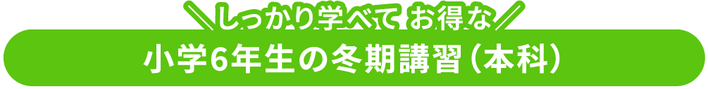 しっかり学べてお得な小学生の冬期講習（本科）